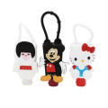 custom design empty cartoon plastic pet cosmetic portable hand sanitizer bottle with holder